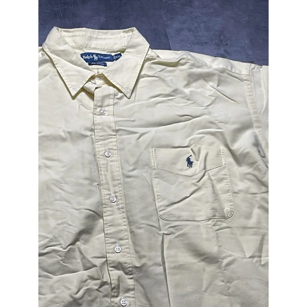 Polo Ralph Lauren Button-Front Yellow Shirt XXL Big‎ Tall F-113